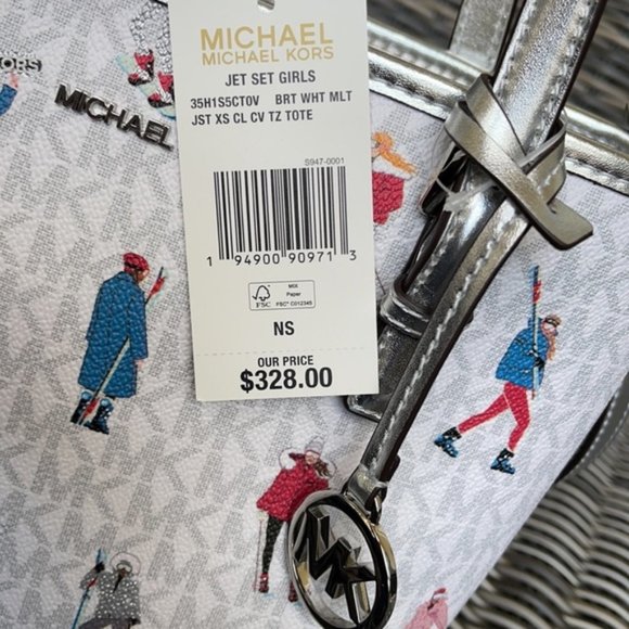 Michael Kors Jet Set Girls XS Convertible Satchel Bright White - Picture 8 of 15